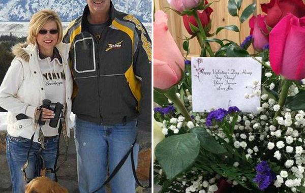 букет цветов от покойного мужа, вдова получила букет от мужа, вдова получила букет от умершего мужа