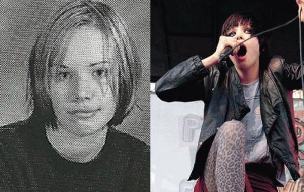 Школьные фотографии знаменитых зарубежных рок музыкантов в стиле "тогда и сейчас"