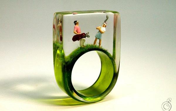 Миниатюрные сцены внутри украшений, жизнь внутри кольца, Изабель Киефхабер, Isabell Kiefhaber