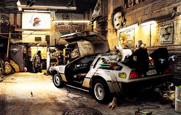 Киногараж, 66 отсылок к культовым фильмам на одном фото, PopCorn Garage, игра с угадыванием фильмов