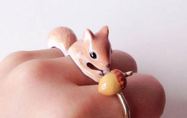 тройные кольца, кольца со зверятами, кольца с животными, Merryme