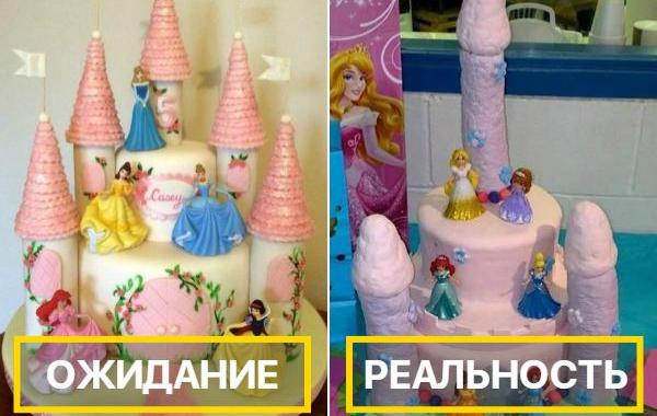 ожидание против реальности, Провальные торты, неудачные торты