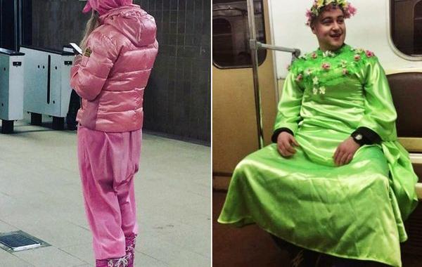 мода петербургского метро, мода метро, модники в транспорте, странные пассажиры метро 