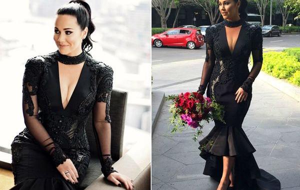 чёрное свадебное платье, невеста пошла под венец в чёрном платье