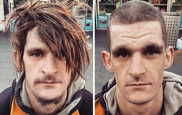 Бывший наркоман бесплатно стрижёт бездомных, парень стрижёт бездомных,Насир Собхани, Nasir Sobhani, Street Barber 