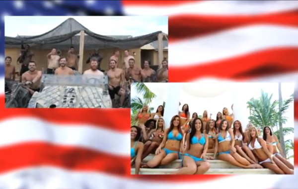 Американские солдаты пародируют клип девушек из группы поддержки