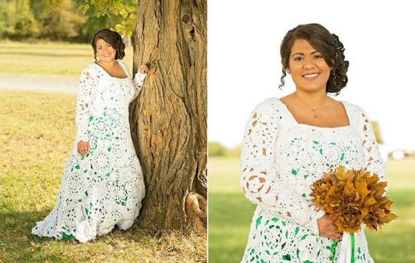 Невеста связала крючком свадебное платье, невеста связала платье за 8 месяецв