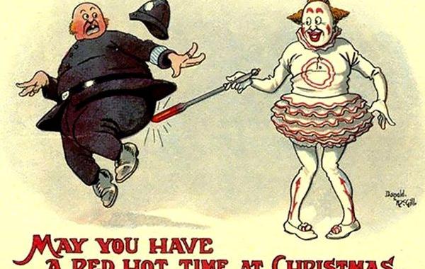 странные открытки, открытки новогодние