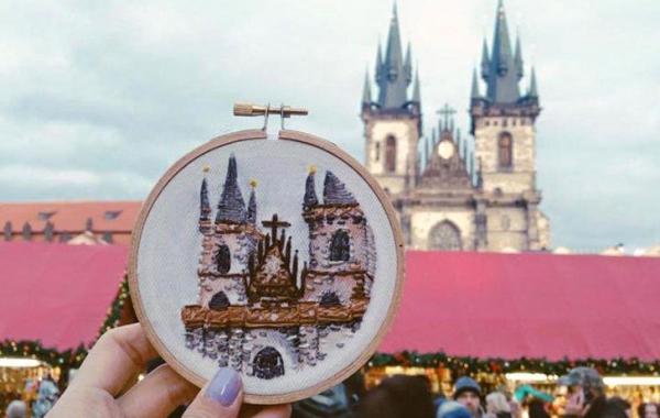 Вместо фотографиий дизайнер делает вышивки своих путешествий, Тереза ​​Лим, Teresa Lim