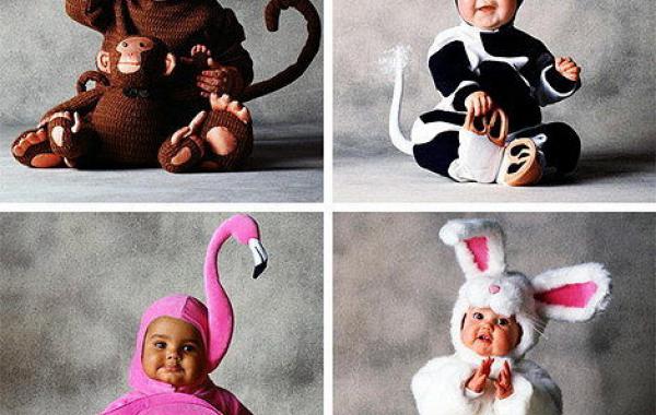 дети, костюмы, смешное, обезьянка, зайчик,для