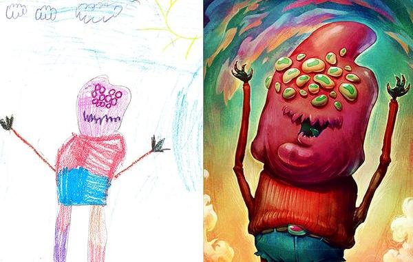 Художники воссоздали детские рисунки, The Monster Project 