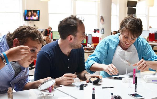 Мужчины, макияж, 10 минут, до и после