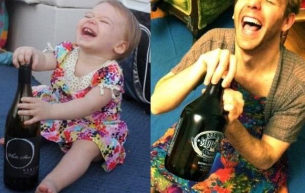 Милые фото детей, повторяет мужчина