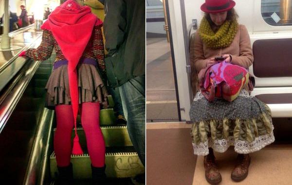 мода петербургского метро, мода метро, модники в транспорте, странные пассажиры метро 