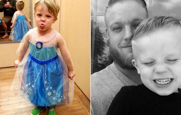 мальчик в костюме Эльзы, 3-летний мальчик захотел быть принцессой Эльзой на Хэллоуин