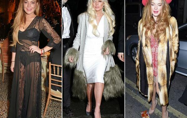 нелепые образы Линдси Лохан, помятая линдси лохан