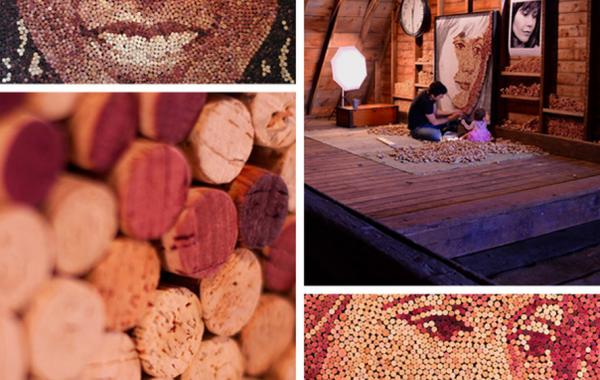 Портреты из винных пробок от Скотта Гандерсена