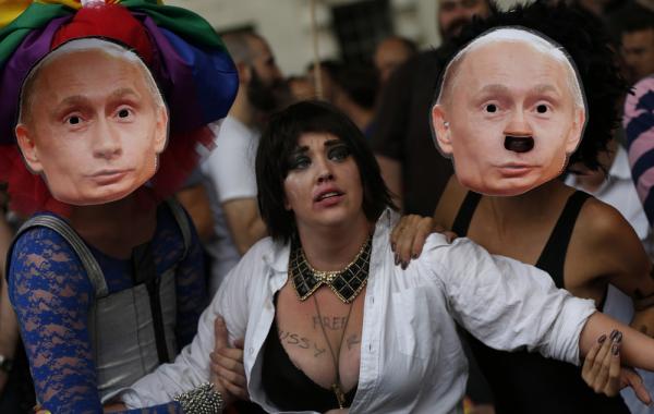 Протест в Лондоне против Олимпийских игр Сочи-2014 и закона о пропаганде гомосексуализма