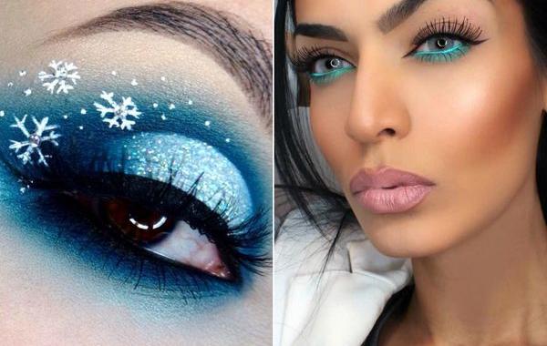 идеи для новогоднего макияжа, уроки макияжа