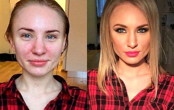 макияж до и после, визажист Равиль Агмалов, девушки с макияжем и без