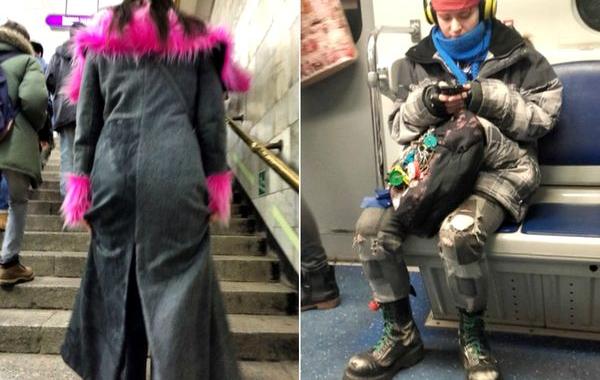 мода петербургского метро, мода метро, модники в транспорте, странные пассажиры метро 