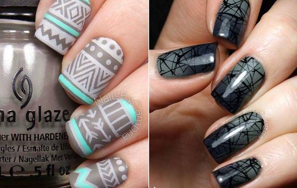 серый маникюр, ногти серого цвета, серый лак