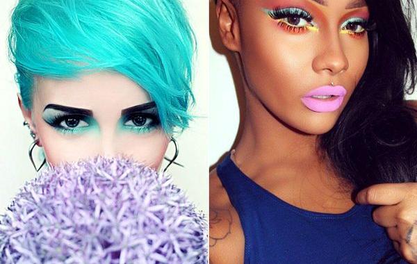 яркий макияж, девушки с ярким макижем
