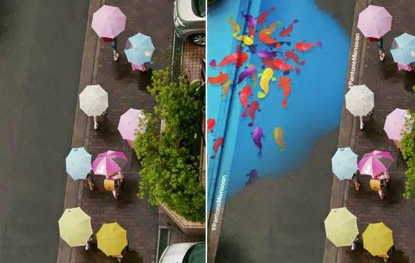 рисунки появляются на дорогах только когда идёт дождь, Проект Муссон, Project Monsoon