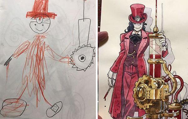 Папа превращает рисунки сыновей в аниме-персонажей, Томас Ромен, Thomas Romain