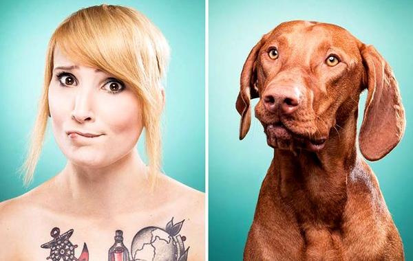 The Dog People? люди и их собаки, люди позируют как собаки, Инес Опифанти, Ines Opifanti, люди похожие на своих собак