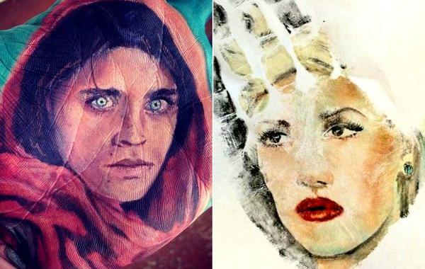 Рассел Пауэлл, Russel Powell, рисунки на ладонях, реалистичные портреты на руке, штампы 